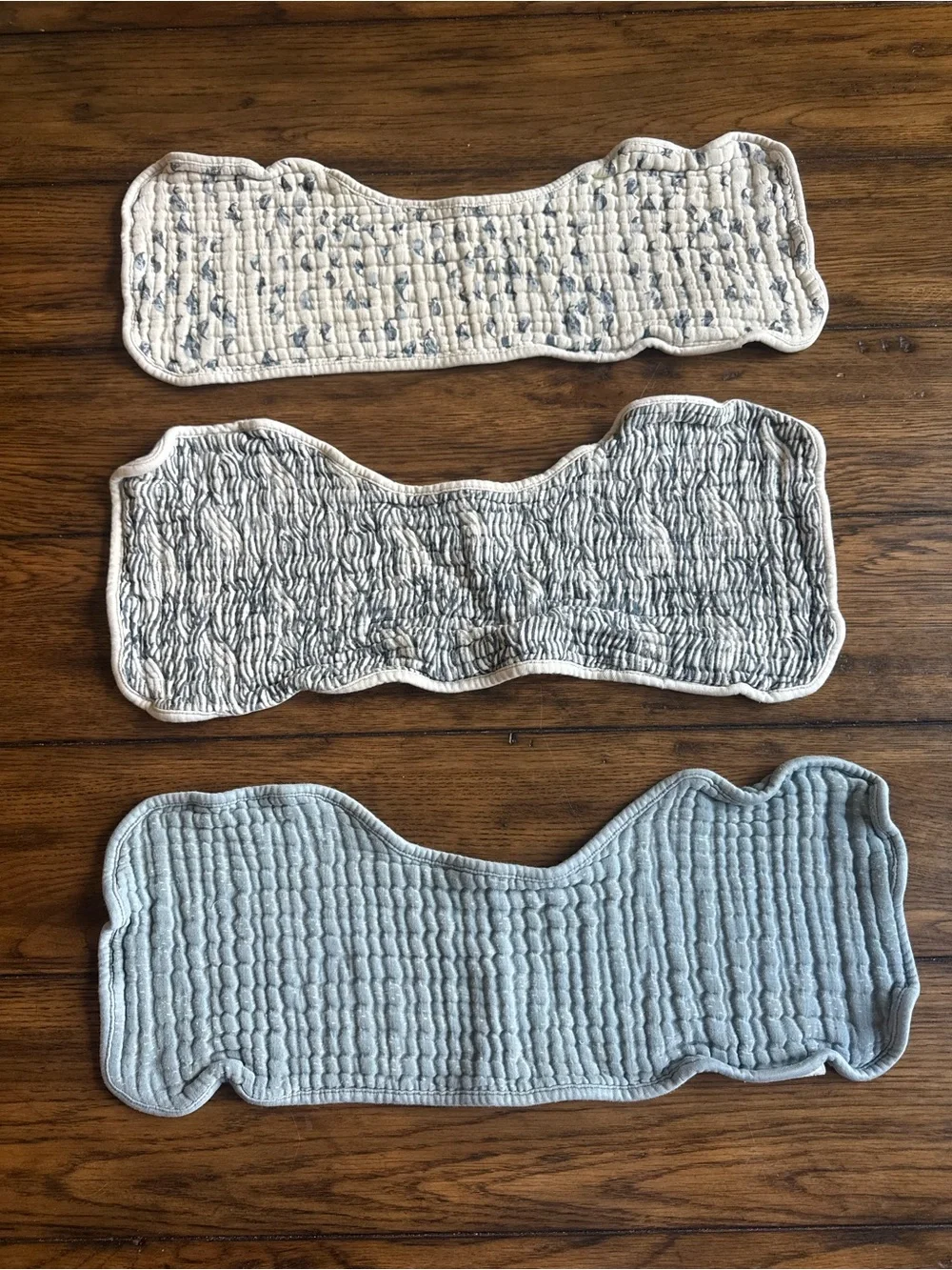 Set of 3 Pottery Barn Burp Cloths, in Whales & Waves